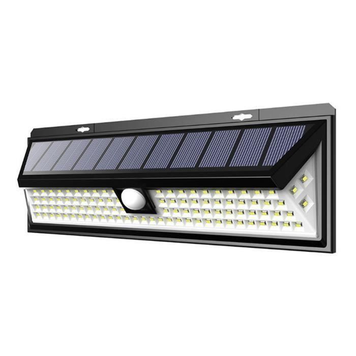 Luz solar exterior Juce de 118 LED, resistente al agua, con sensor de movimiento y control remoto. Foco solar.