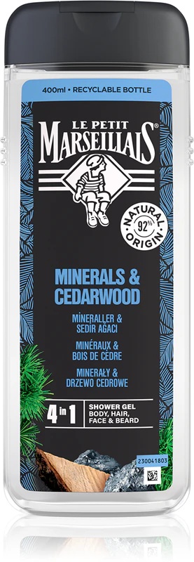 Le Petit Marseillais Minerals & Cedarwood dušo želė 4 viename