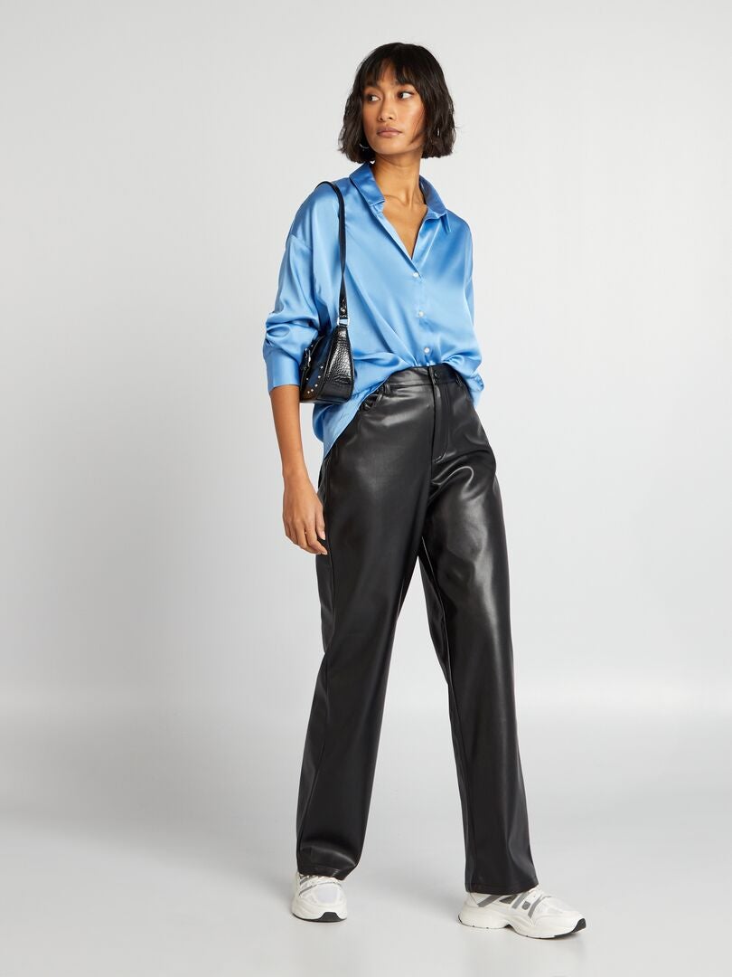 Kunstleren broek - Zwart