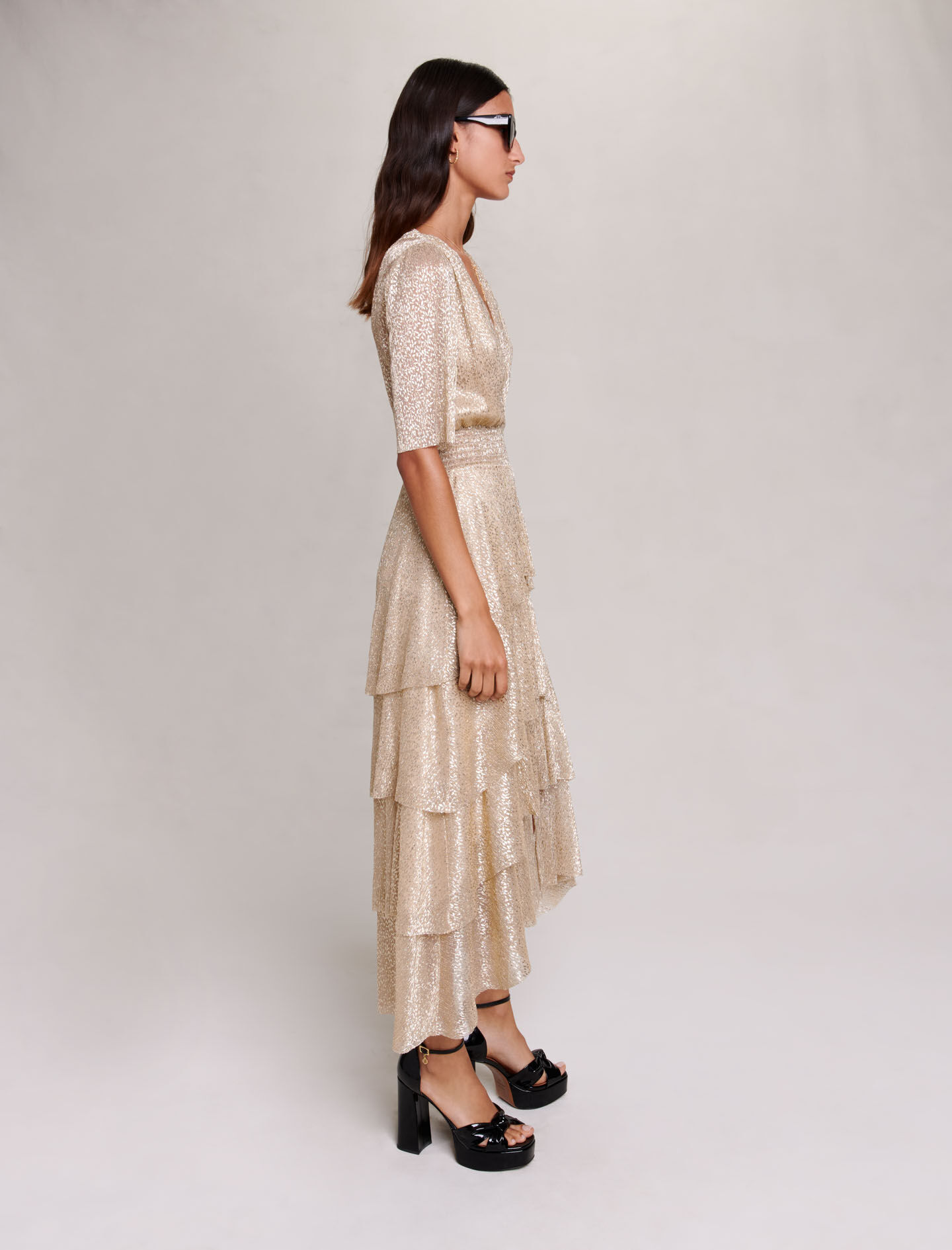 Glitterjurk met ruches - of