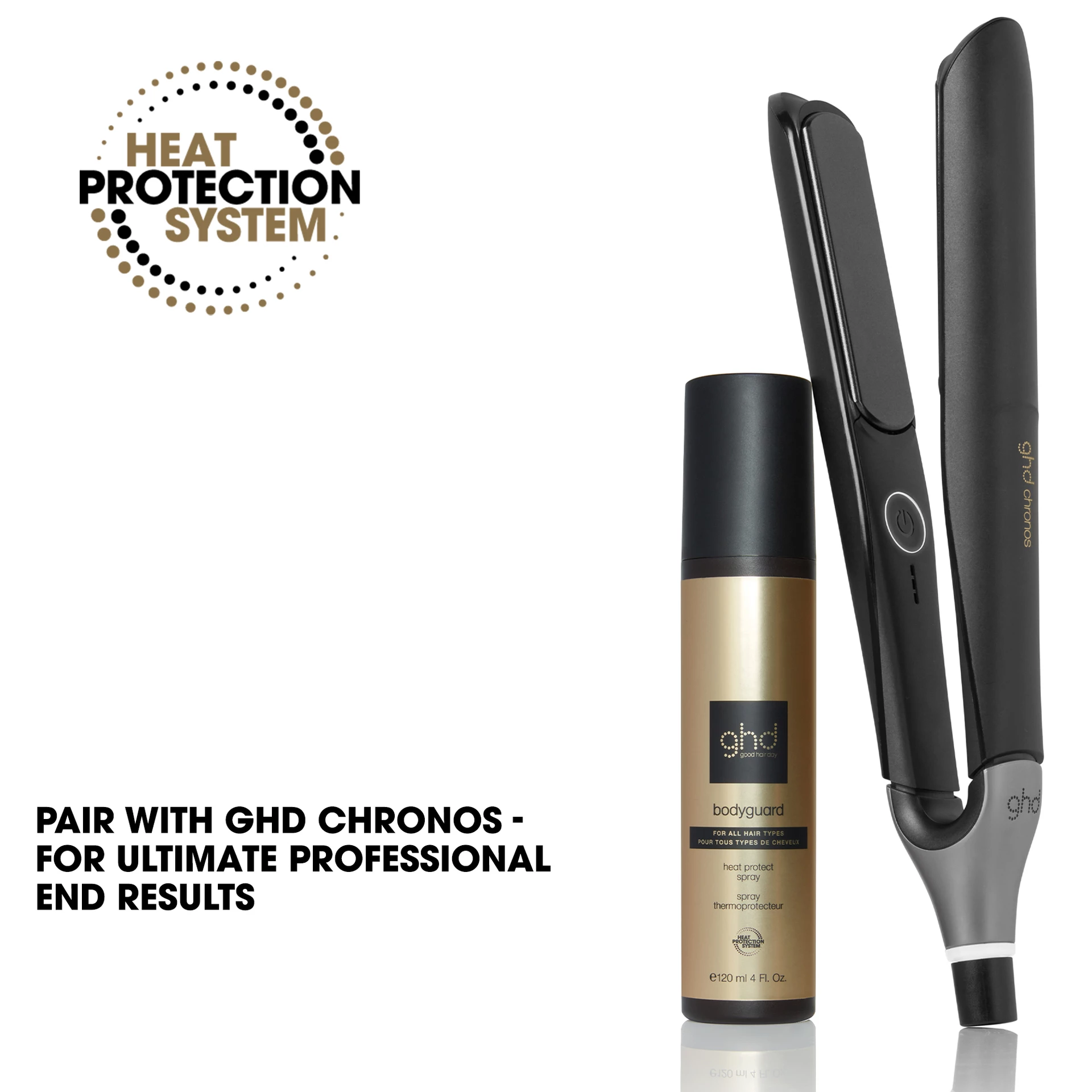 Bodyguard - Sprej za zaštitu od topline za sve tipove kose 120 ml - ghd