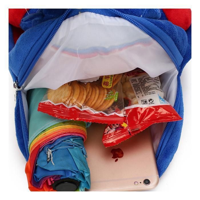 Spiderman Plush Red & Blue Children's Backpack - Cute Ultra-Light Backpack for Preschool & Leisure