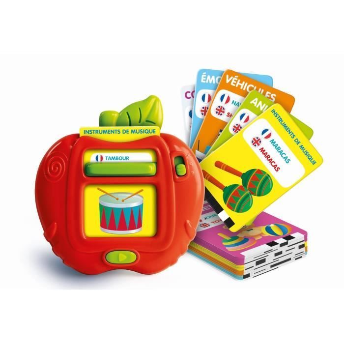 CLEMENTONI - Mis primeras 100 palabras bilingüe - Juguetes educativos - 2 modos de juego: Quiz y descubrimiento - Sonidos y rimas