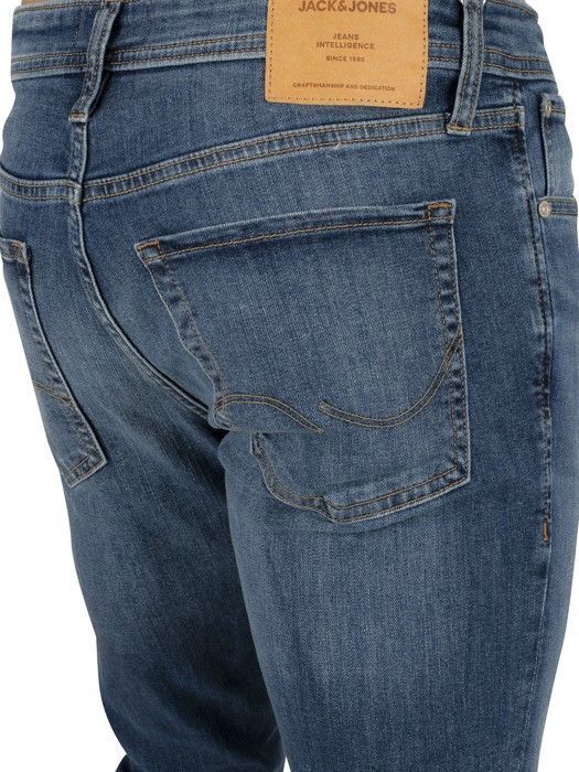 JACK & JONES Herren-Skinny-Jeans, blau – 5 Taschen, niedrige Leibhöhe, Stretch