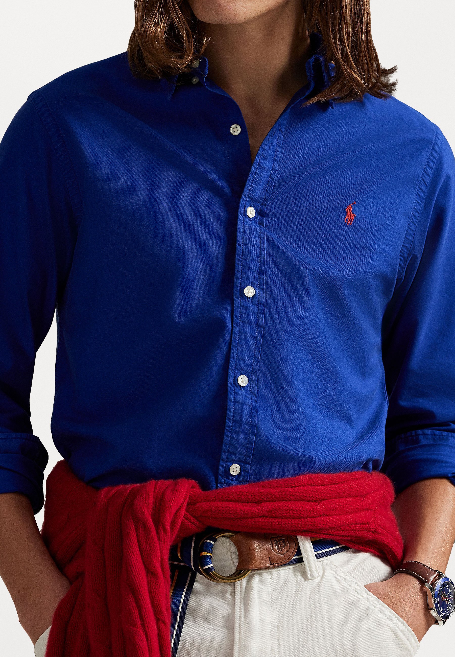 Polo Ralph Lauren Custom Fit Oxford-Hemd, stückgefärbt - Hemd - Active Royal