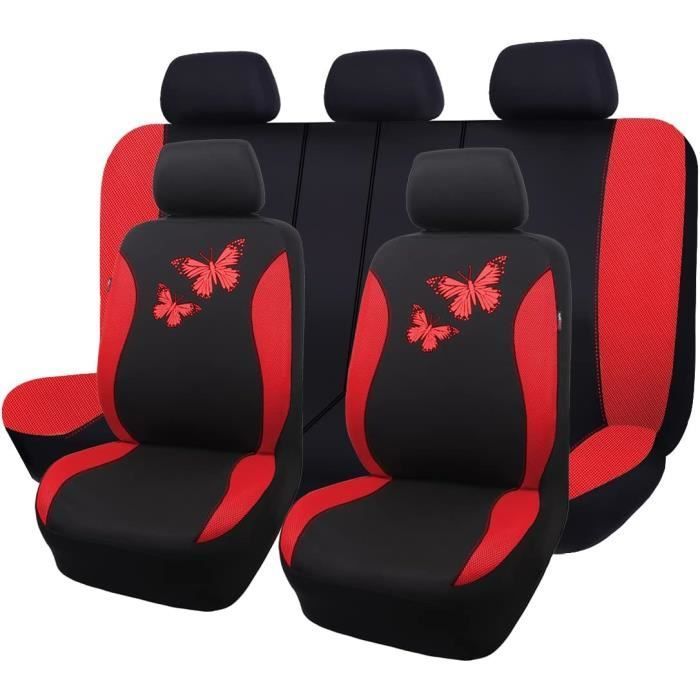 Funda para asiento de coche - AMOUNE - Modelo FB-077 - Universal - Rojo - Para mujer