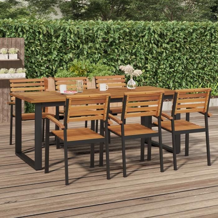 vidaXL Tuintafel met U-vormige poten 200x90x75 cm Acaciahout 319514