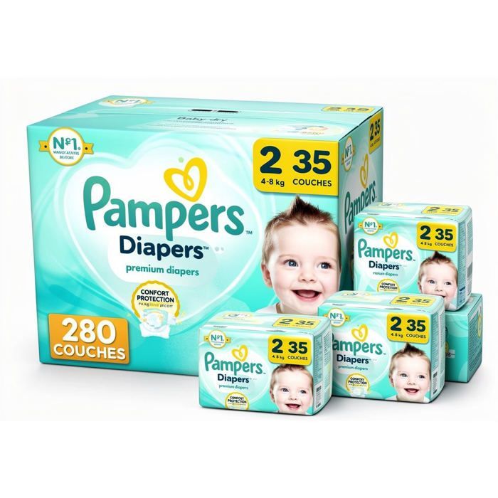 Pampers Premium Protection Taille 2 bébé 4-8Kg x35
