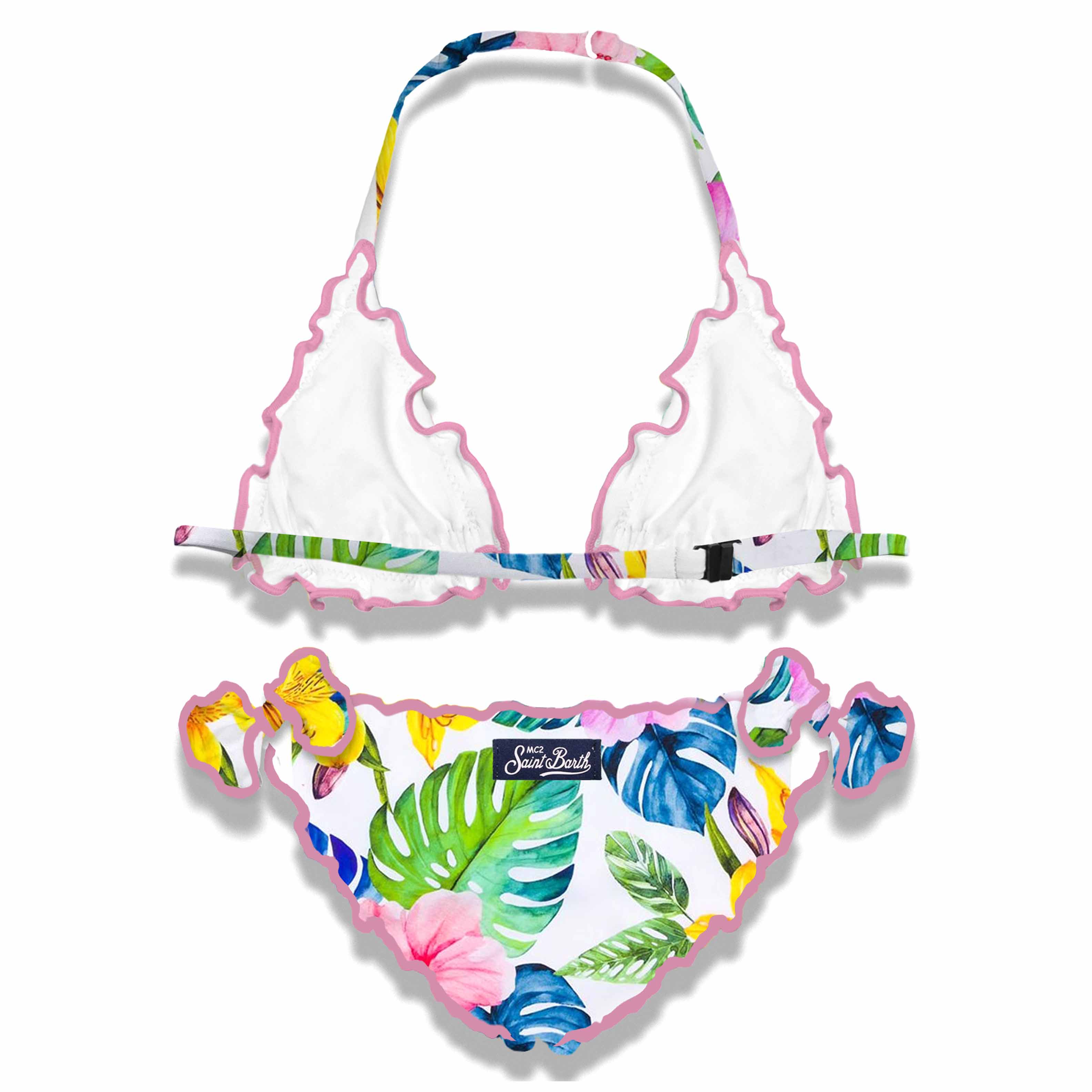 Triangel-Bikini für Mädchen mit tropischem Muster