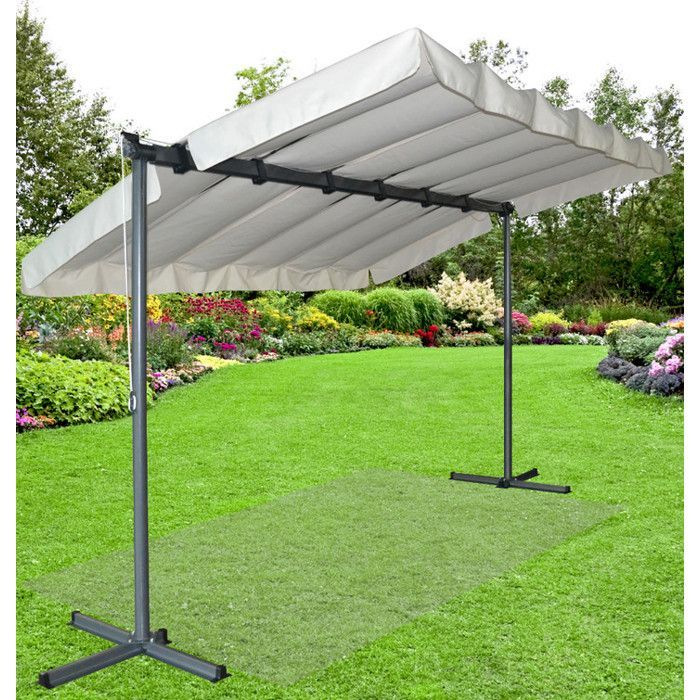 Pérgola con dosel de 3,60 x 2,50 m, gris antracita, 9 m2, lona giratoria y extensible de 200 g/m2 PER2535M Habrita Foresta