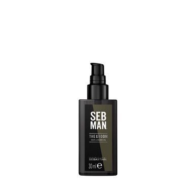 Sebastian Professionals SebMan The Groom plaukų ir barzdos aliejus, suteikiantis blizgesio barzdai ir plaukams, 30 ml