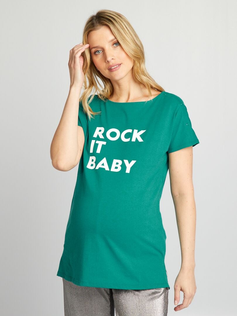 Zwangerschaps- en borstvoedings-T-shirts - BLAUW