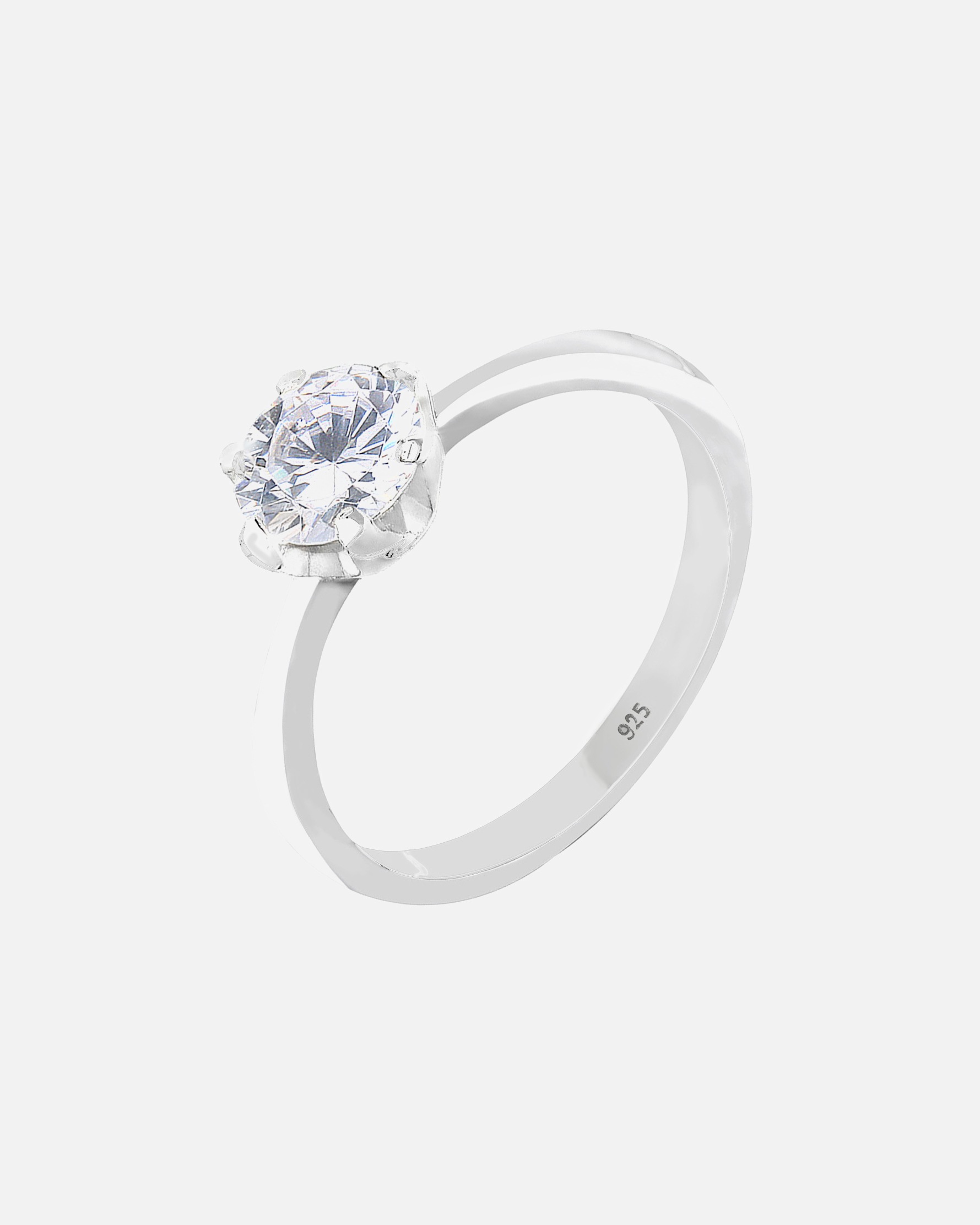 Elli Femme Classique des Fiançailles avec Cristal de Zircone en Argent Sterling 925