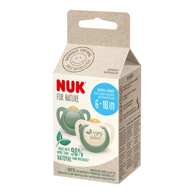 Nuk lateksiniai čiulptukai „Nature“ 6-18 mėn. 2 vnt. 2 vnt.