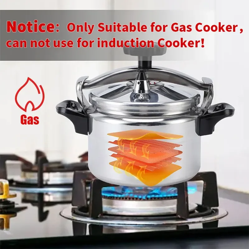 Autocuiseur professionnel 3L/4L/5L/7L en aluminium robuste, antidéflagrant, pour cuisinière à gaz.