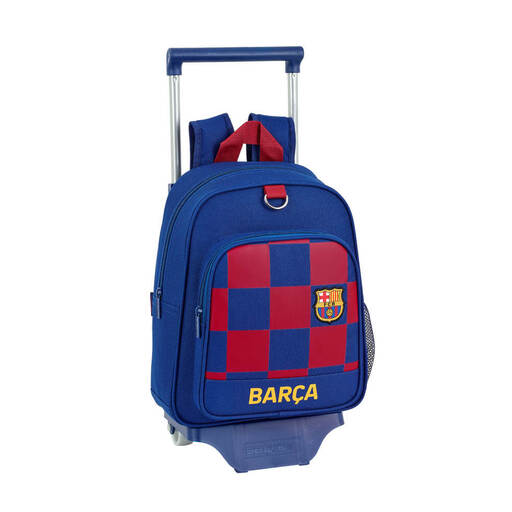 Mochila infantil pequena do FC Barcelona com rodinhas
