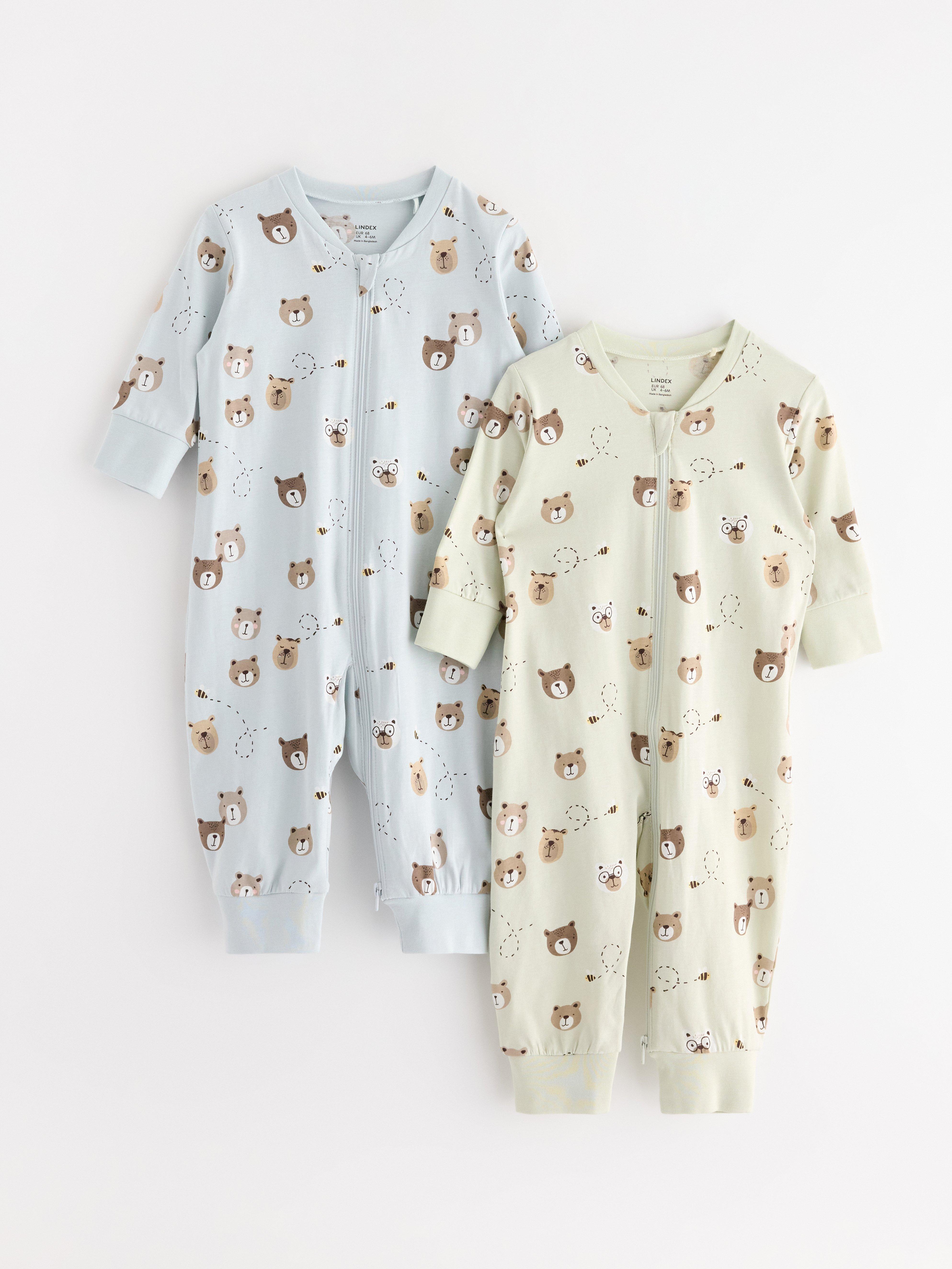 Conjunto de 2 pijamas azul-acinzentado