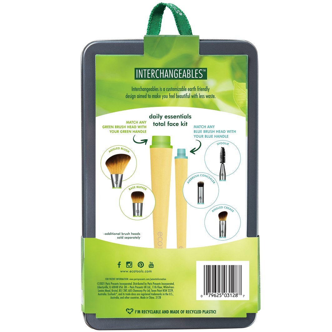 „Ecotools“ pudros šepetėlių rinkinys kasdienei veido priežiūrai – 1 vnt.