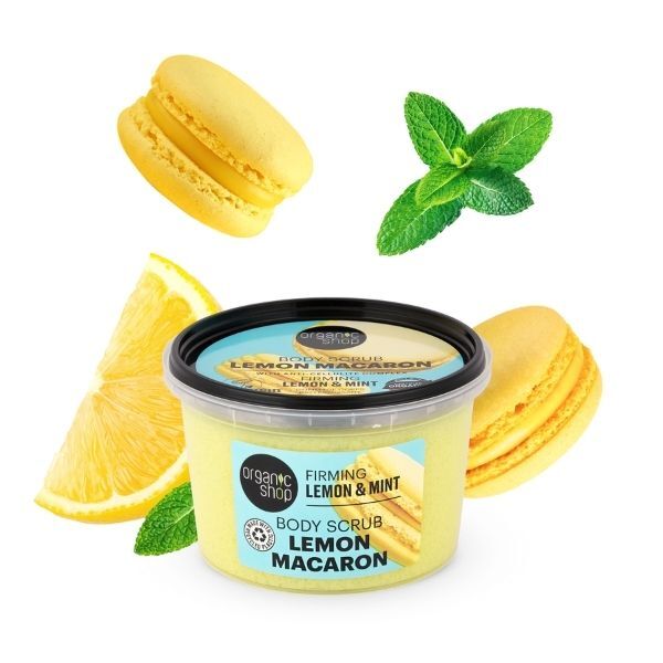 Bio-Shop Zitronen-Macaron-Körperpeeling Zitrone & Minze 250 ml