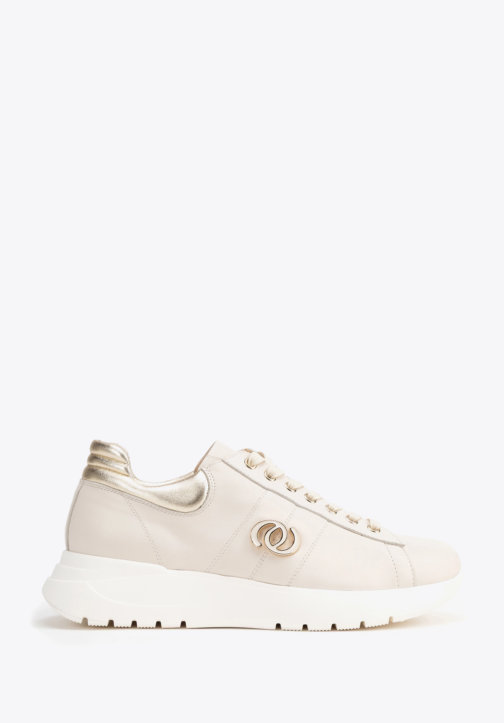 Damskie sneakersy z naturalnej skóry beżowe