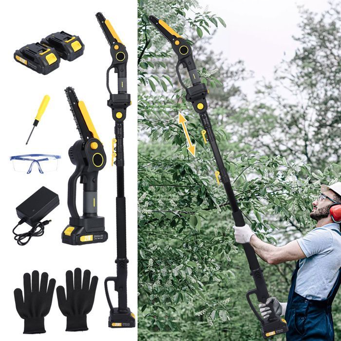 Motosierra telescópica 2 en 1 - Rama telescópica - Alcance ajustable de 137 cm a 218 cm