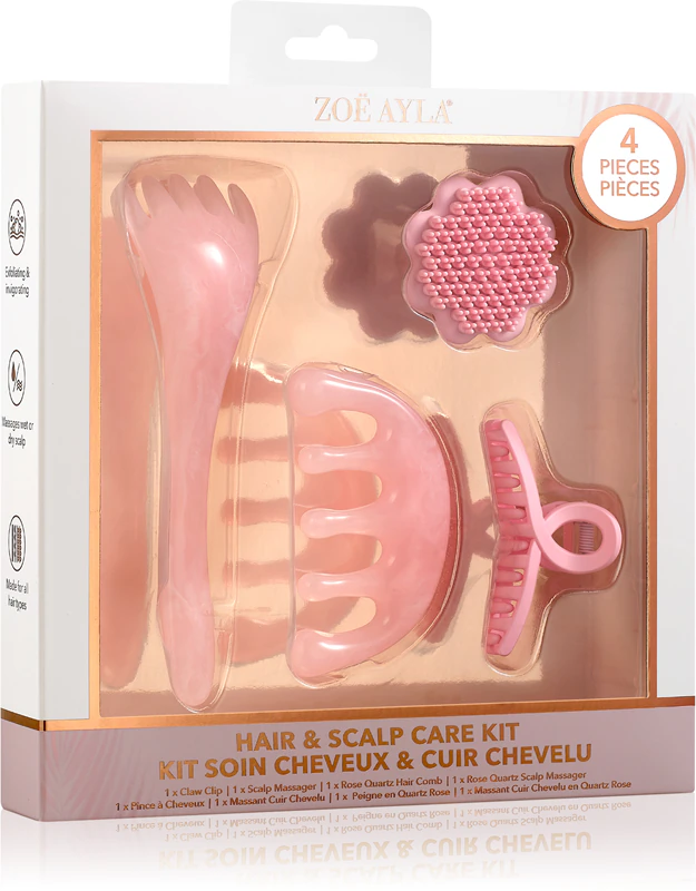 Kit de cuidados capilares e do couro cabeludo Zoë Ayla para mulheres.