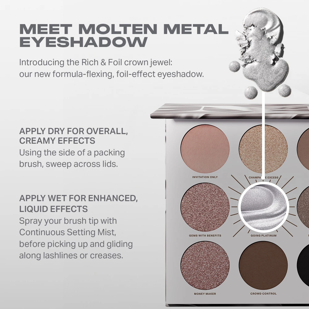 Paletă de farduri de pleoape Artistry 9 Pan Going Platinum - Morphe