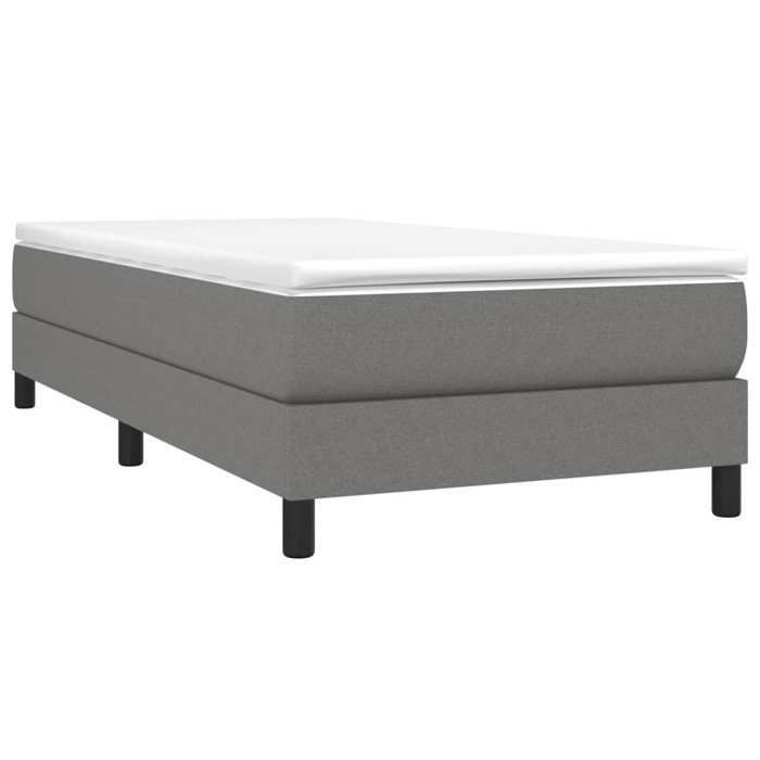 Struttura letto con materasso - Maison Exclusive - 80x200 cm - Tessuto grigio scuro - Massimo relax