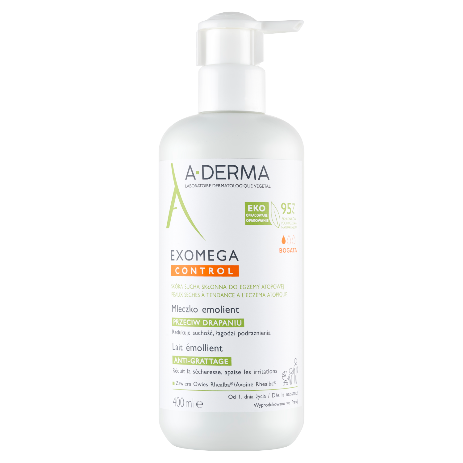 Lotion corporelle A-Derma 400 ml Exomega