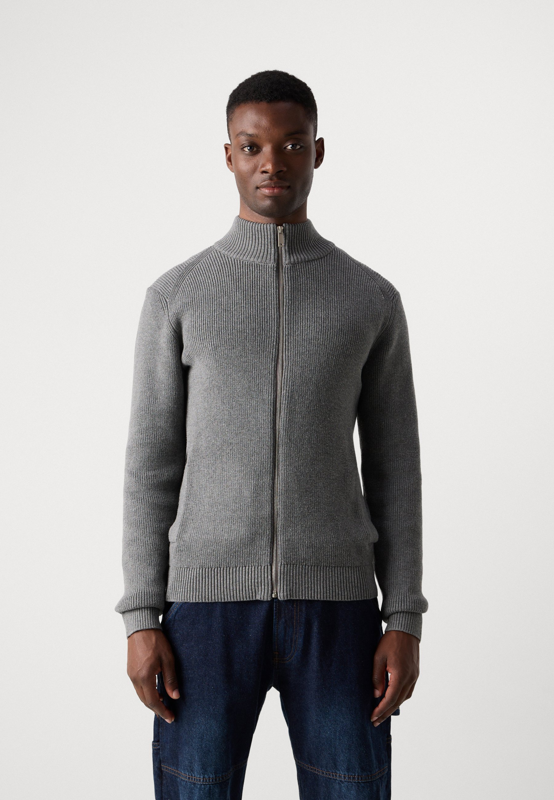 INDICODE JEANS CARDIGAN - Cardigan - hellgrau meliert