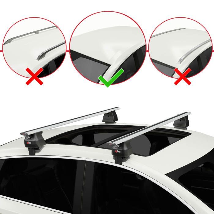 Barras de techo - ALLINE - Modelo ACE-4 - Aluminio - Gris - 2 barras para Volkswagen Golf 7