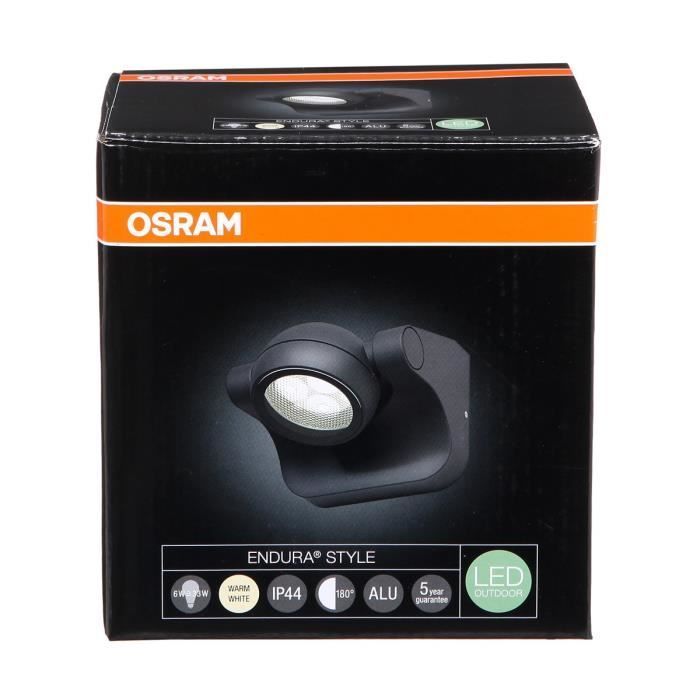 Foco LED de exterior OSRAM Endura Style Hemisphere - 6 W (equivalente a 33 W) - Rotación de 180° - Gris antracita