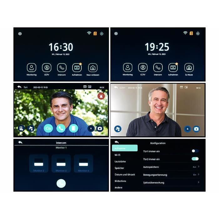 Visiophone connecté - SOMIKON - VSA-700.app - Écran tactile 7 pouces - Vision nocturne - Full HD
