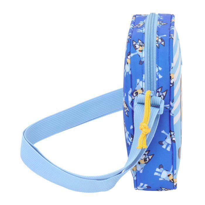 Borsa a tracolla per bambini - Safta - BLUEY LET'S PLAY - 16x4x18 cm - Blu - Poliestere resistente - Tracolla regolabile