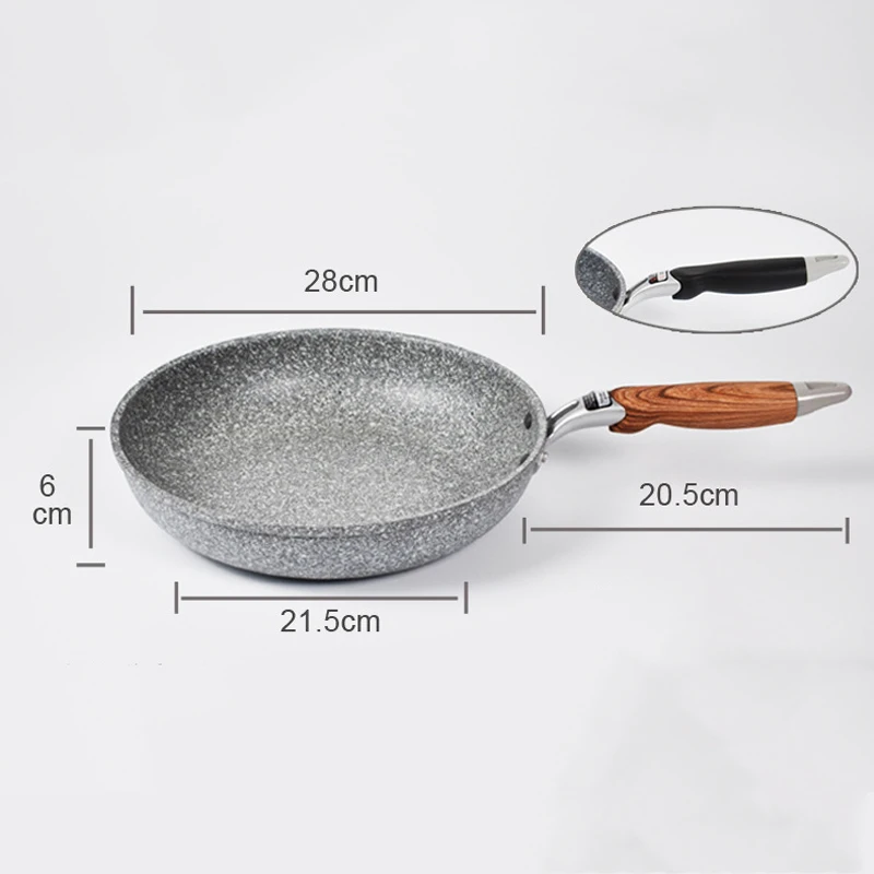 Wok en pierre durable, poêle antiadhésive en céramique, compatible induction, pour la cuisson des steaks et des plaques de cuisson à gaz, ensemble de cuisine