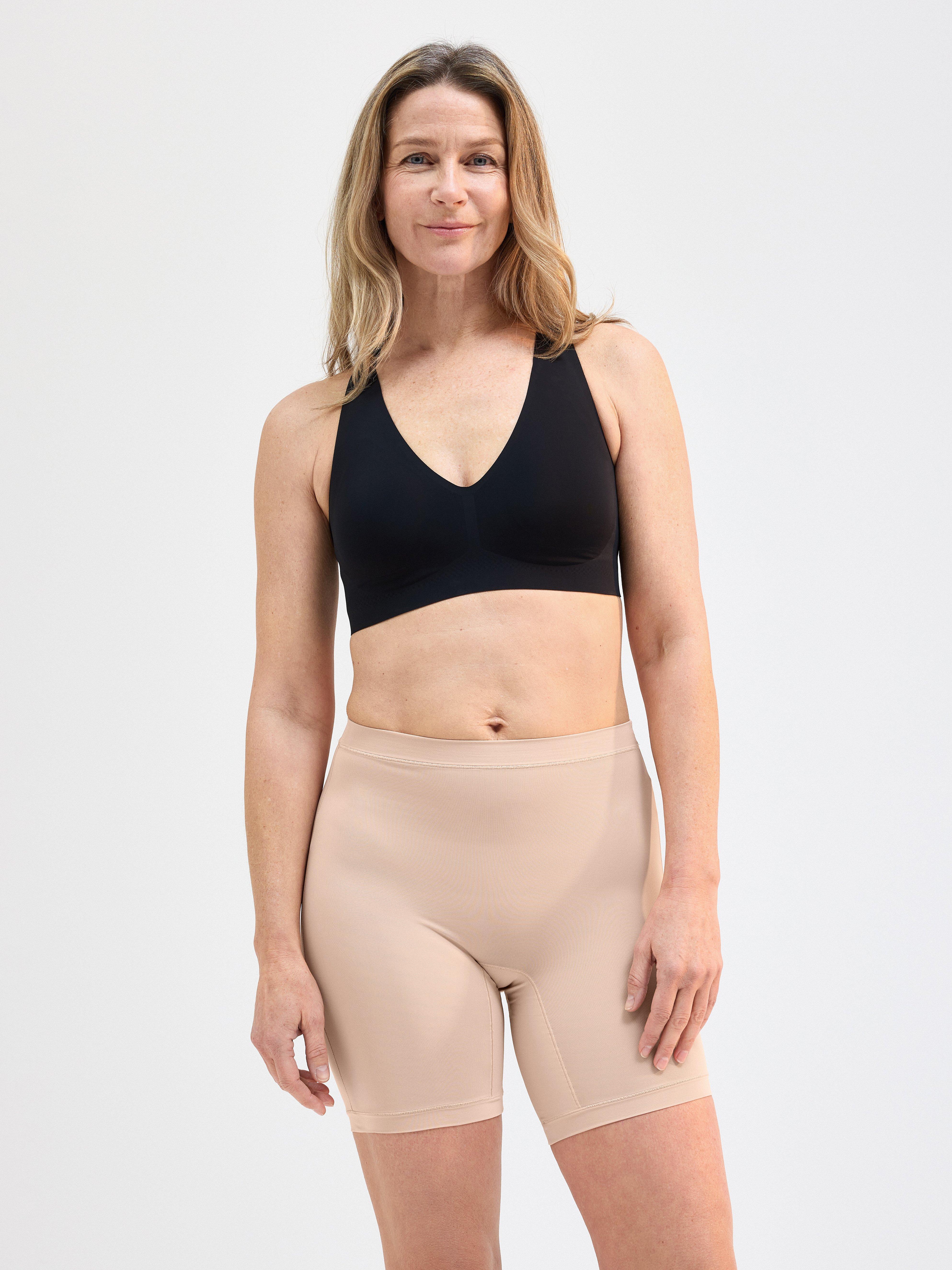 Ropa para la menopausia: bragas de motorista con perneras largas – Beige de ingeniería femenina