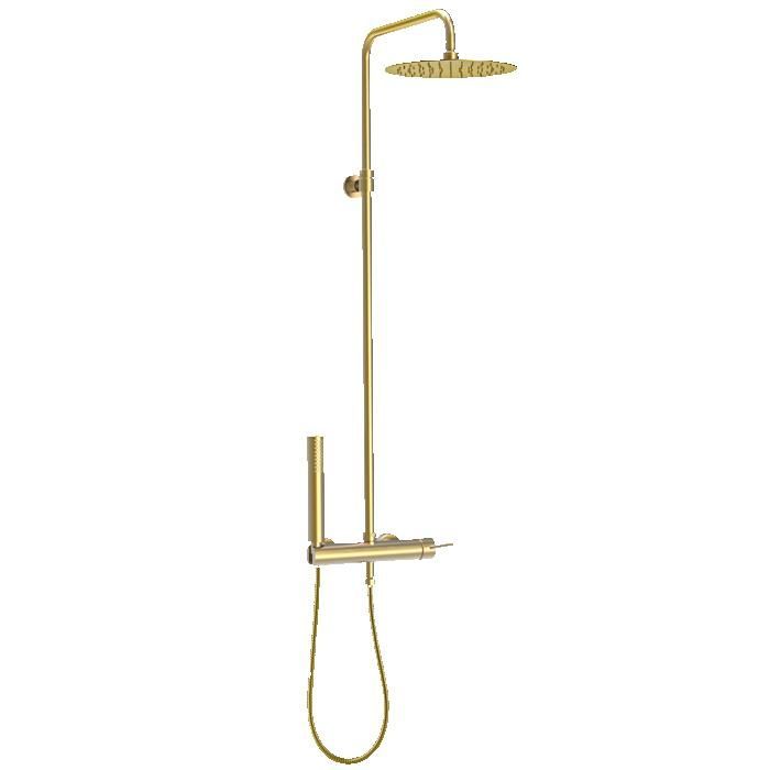 Luisa Colonne de douche avec Mitigeur Mécanique - Or brossé - Essebagno