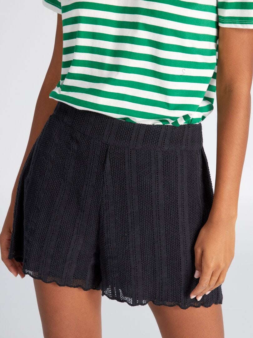 Gehaakte shorts - Zwart