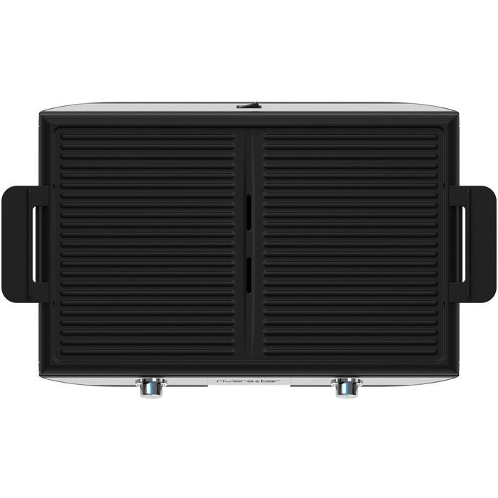 Plancha-gril électrique - RIVIERA&BAR - Noir et INOX - 2300 Watt - Plaques anti-adhésives