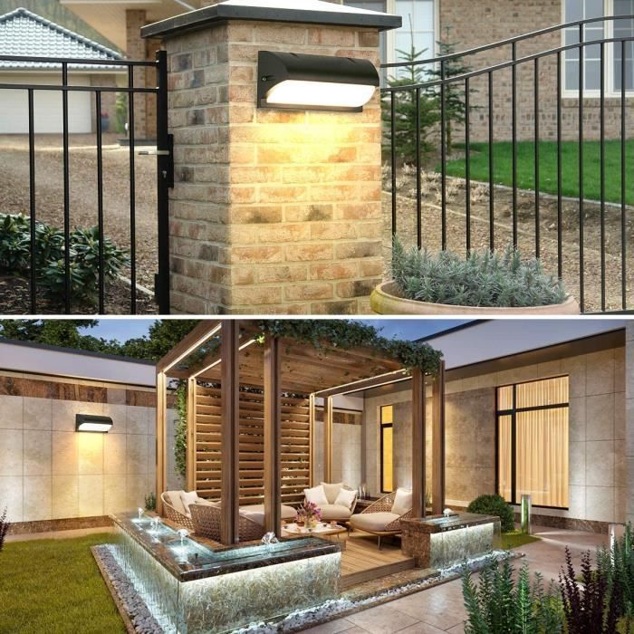 Applique Murale Extérieur Moderne,LED 18W Étanche IP65 En Aluminium,Anthracite Eclairage,Décoration Lumière,Pour Cour Jardin