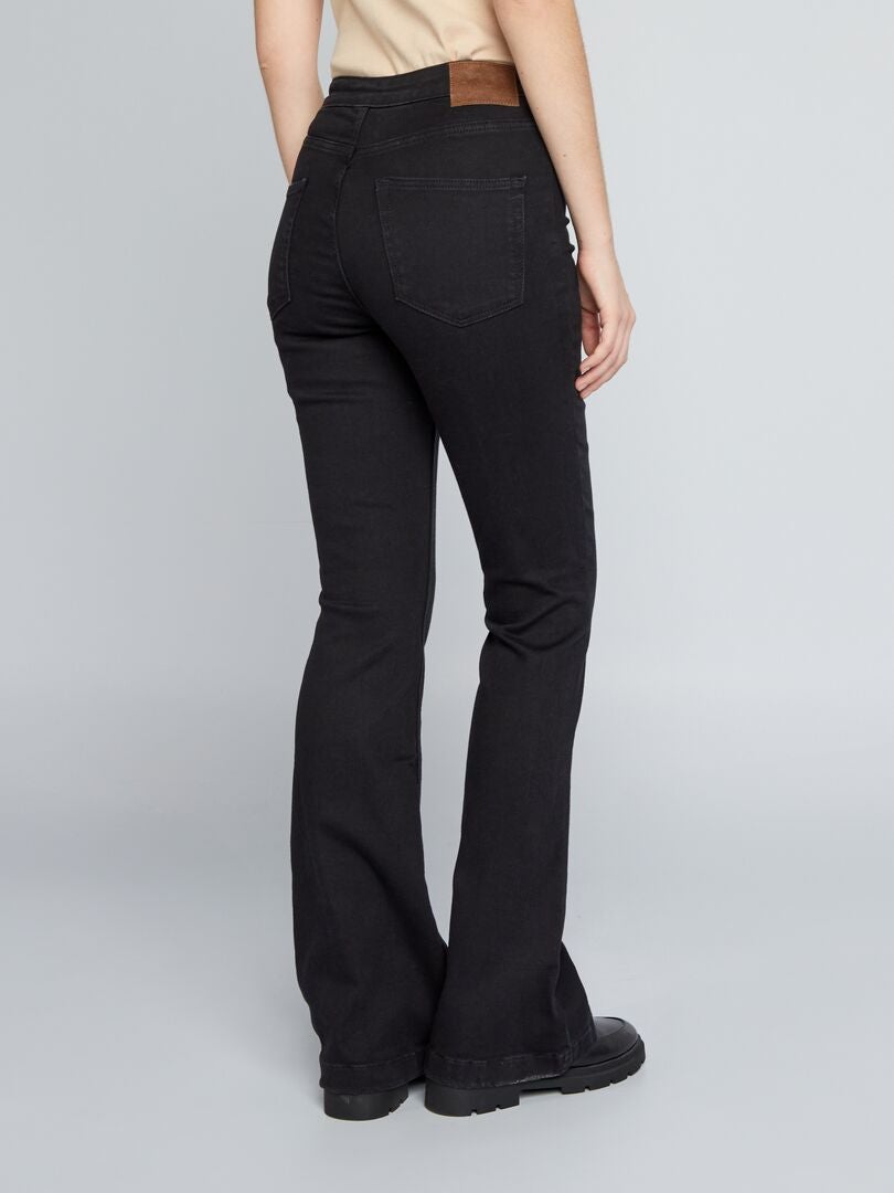Jeansy dzwony/bootcut z wysokim stanem - CZARNE