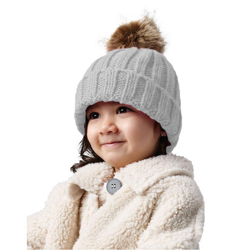 Gorro De Punto Infantil Pom Pom Grueso De Pelo Beechfield