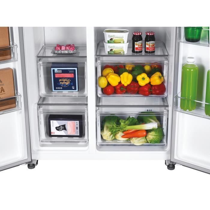 Réfrigérateur Américain - CANDY - CHSBSO-6174XWD - No Frost - Classe E - 529 L - 39 dB - Inox