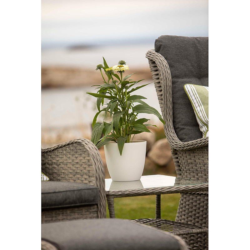 Maceta Ella de plástico blanco, ø 13 cm