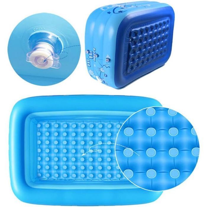 Piscina hinchable para bebés, piscina pequeña plegable de PVC de 120 x 70 x 35 cm, transmisor FM para coche.