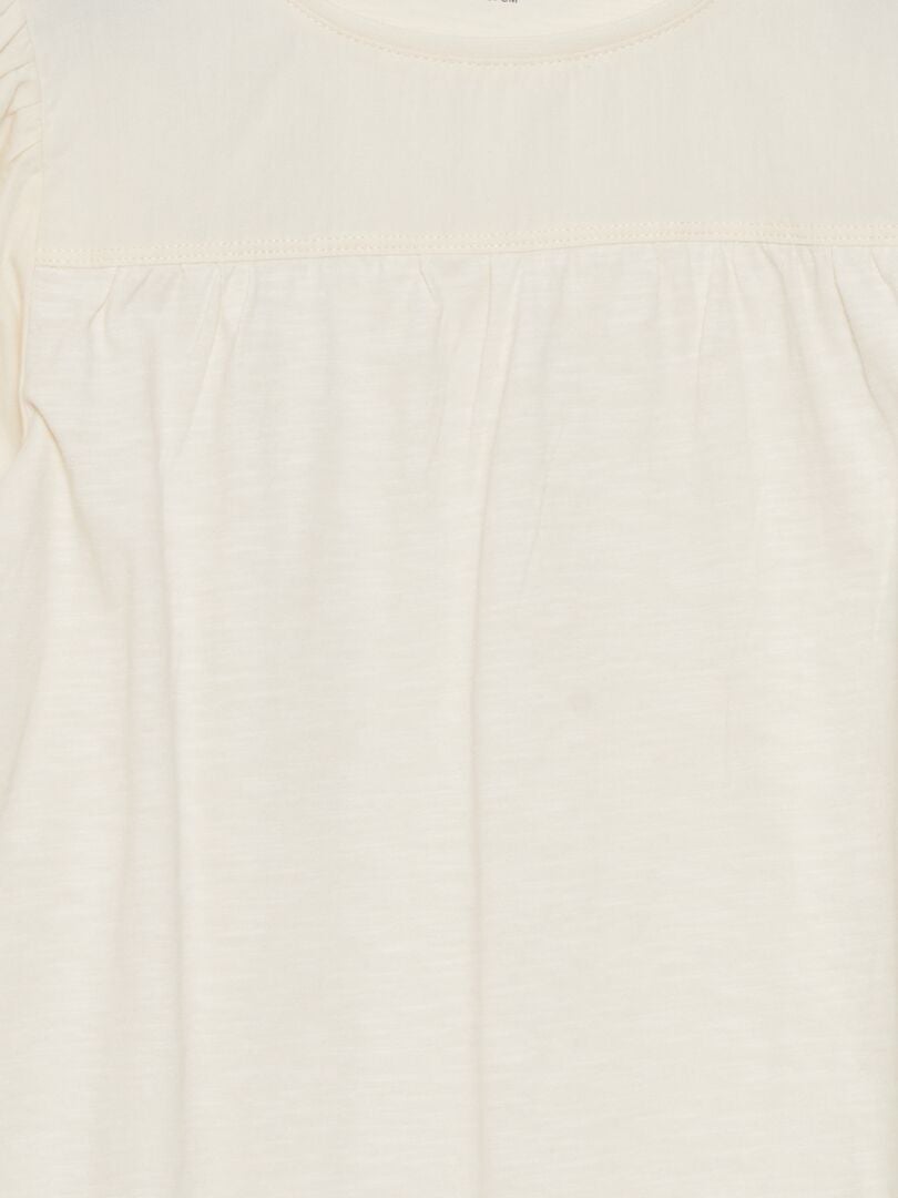 T-shirt met lange mouwen van jersey - WIT