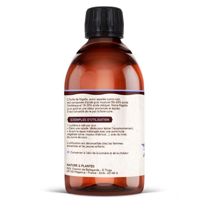 Organic Black Seed Oil - PLANETE AU NATUREL - 500 ml - Certified Organic - Vegan - Food Grade