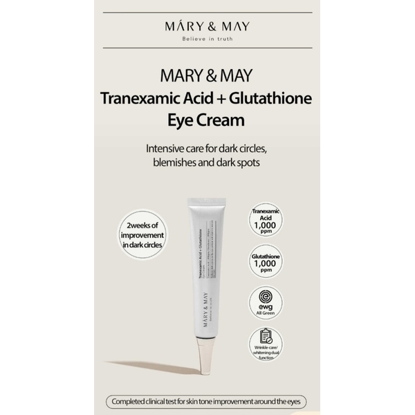 Mary & May Tranexaminsyre + Glutathion Øyekrem 30ml