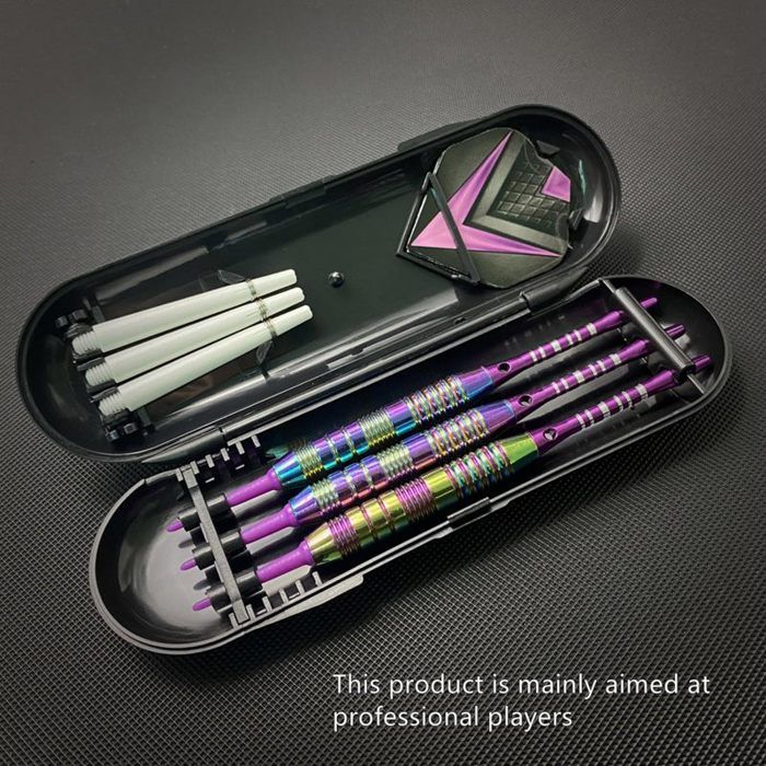 Set of 3 professional darts with plastic tips - 21g - Electronic dart accessories - With storage box