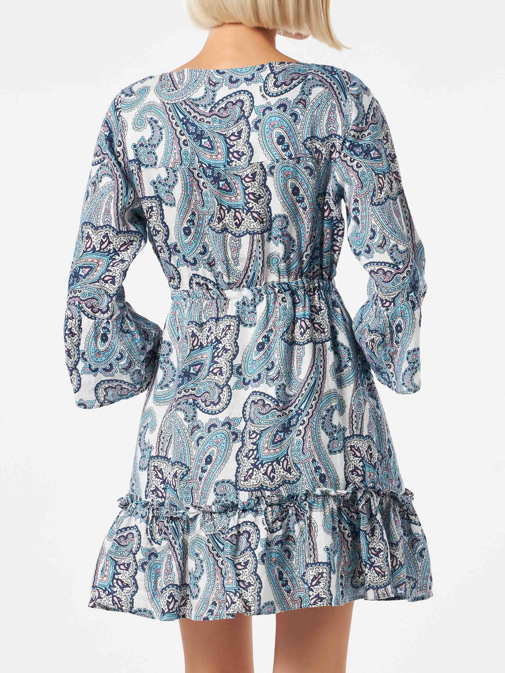 Robe courte pour femme à imprimé cachemire